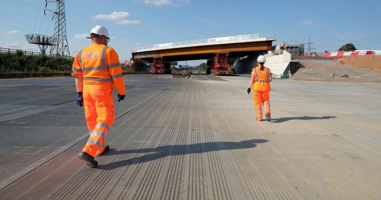 New HS2 bridge installed over M42