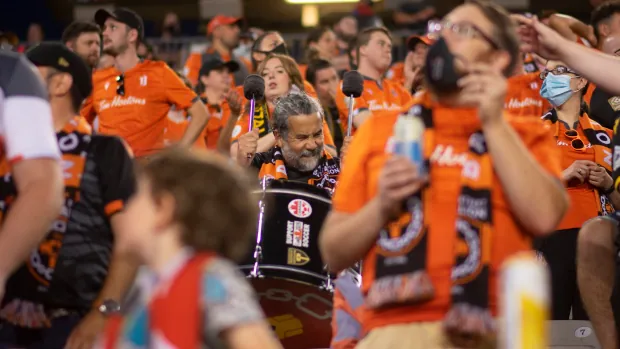 Latin American group ‘Los Locos’ brings the rhythm to Hamilton’s Forge FC supporters group